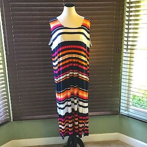 Jones New York Maxi Dress Navy Multi-Color